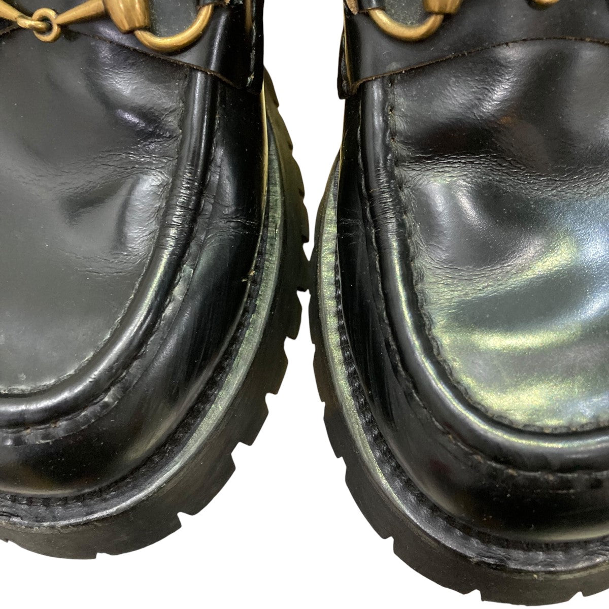 GUCCI グッチ　シルバーホースビット　ローファー　7C　ブラック GUCCI グッチ ホースビット ローファー レザー ブラック