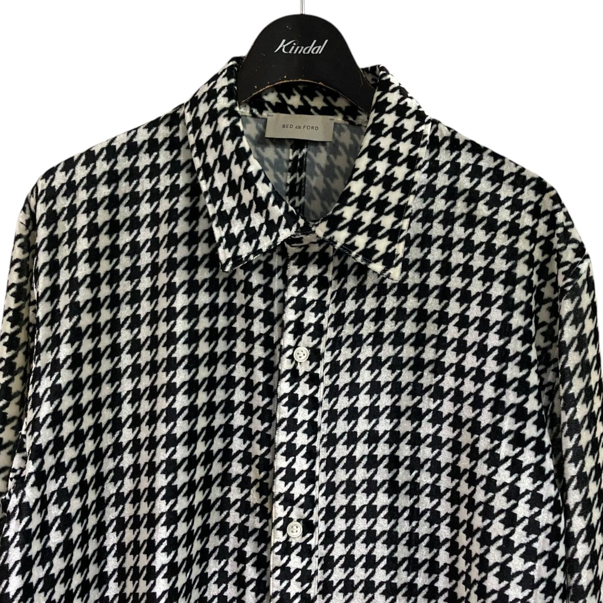 BED J．W． FORD(ベッドフォード) 総柄ベロアシャツ20SS-B-BL03