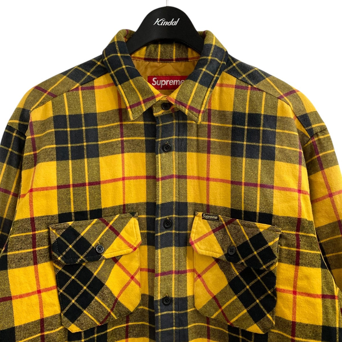 シュプリーム　長袖ネルシャツ イエロー チェック 中古・古着通販】SUPREME (シュプリーム) 長袖シャツ レッド×イエロー