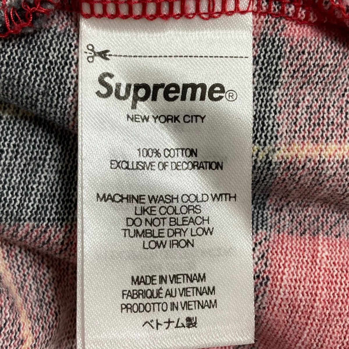 Supreme(シュプリーム) チェックTシャツ レッド サイズ M