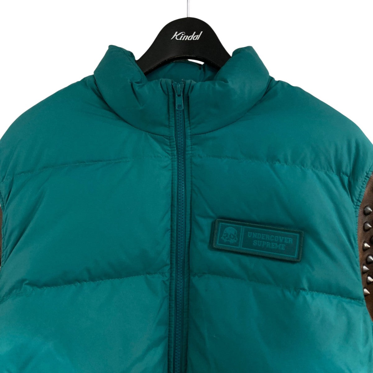 Supreme×UNDERCOVER スタッズレザーダウンジャケット グリーン サイズ
