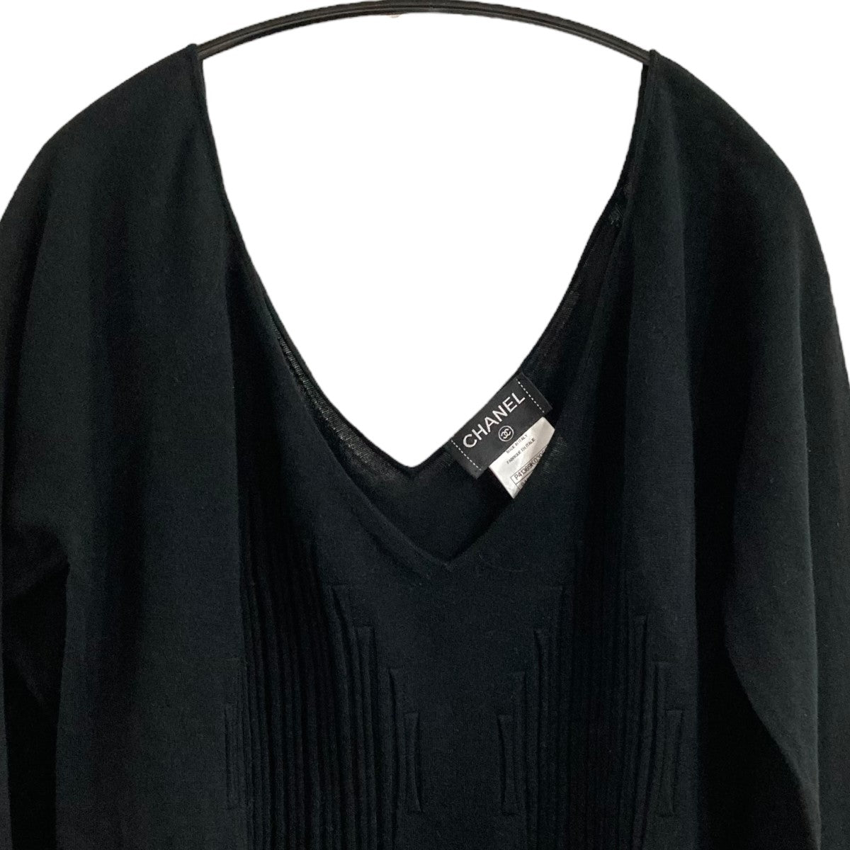 【値下げ】CHANEL UNIFORM 00V ベルベットロゴロングスリーブTシャツ U04035P46568 ブラック サイズ：XS (新宿店) CHANEL 【値下げ】CHANEL UNIFORM 00V ベルベットロゴロング