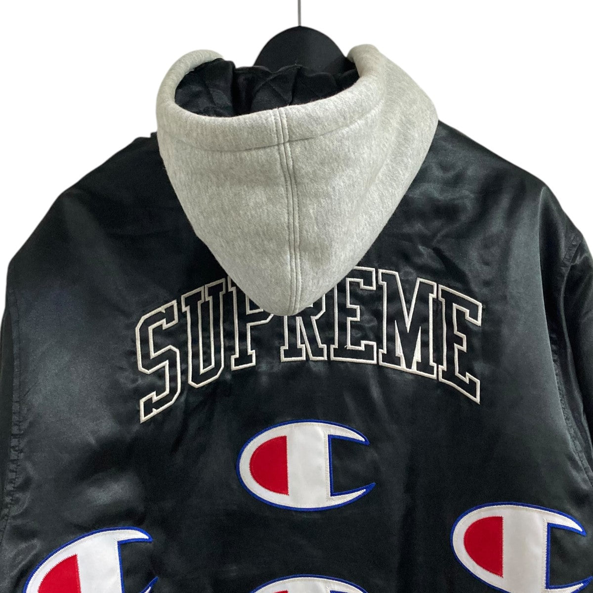 Supreme×Champion 18AWサテンジャケットHooded Satin Varsity