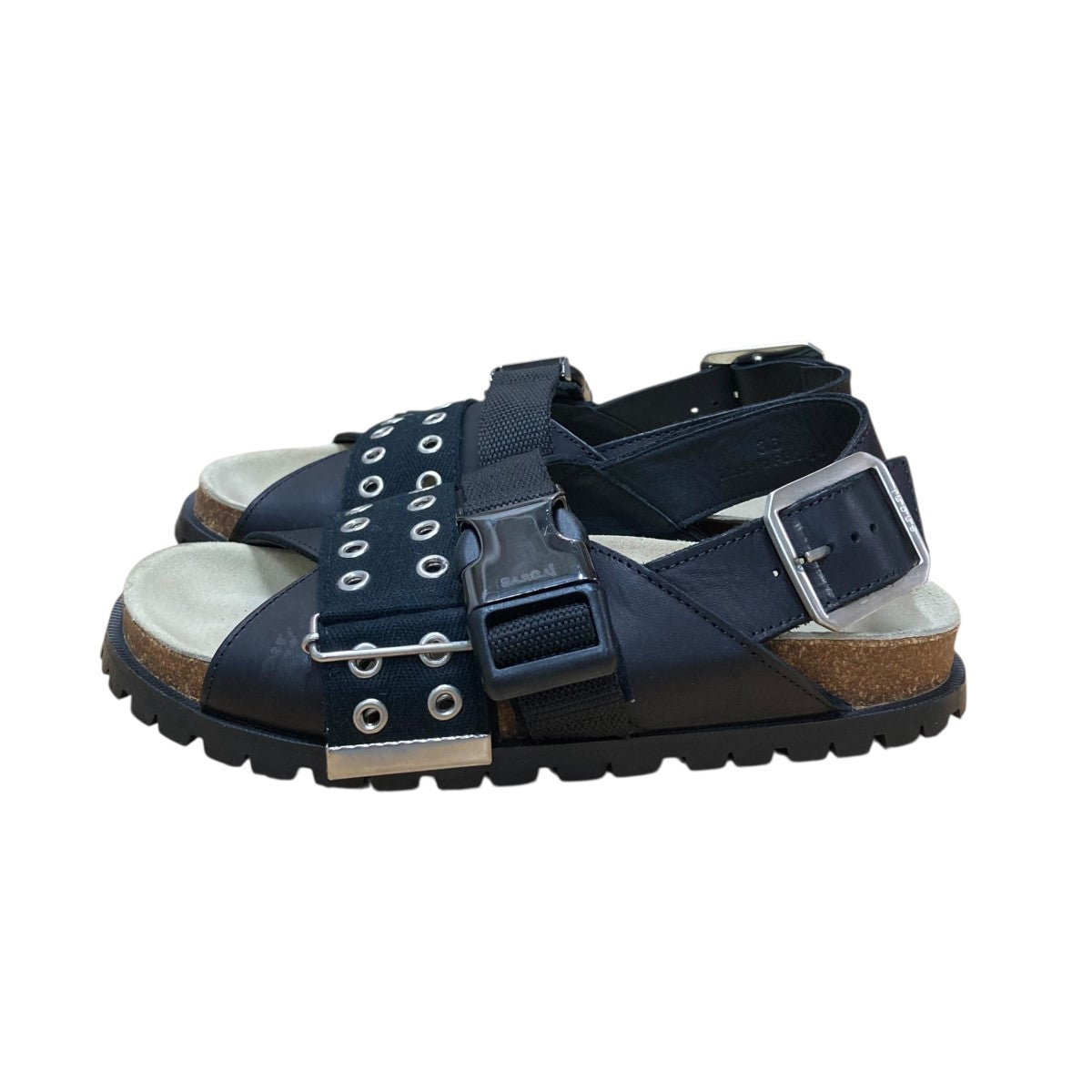 sacai×A．P．C． ストラップサンダル ブラック×ベージュ サイズ