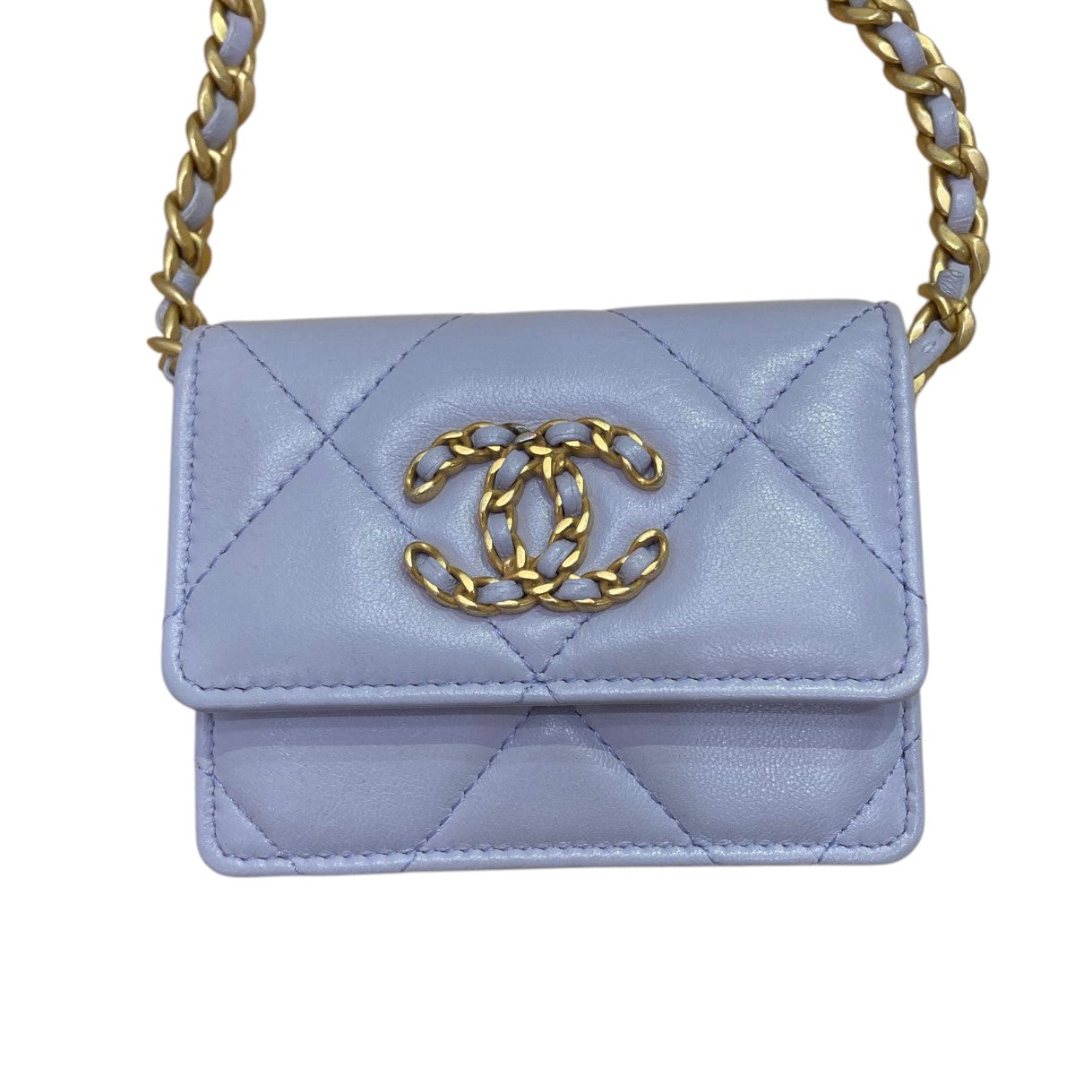 CHANEL ラムスキン 19ライン マトラッセ チェーンショルダーウォレットAP1787 古着・中古-2枚目のアイテム画像