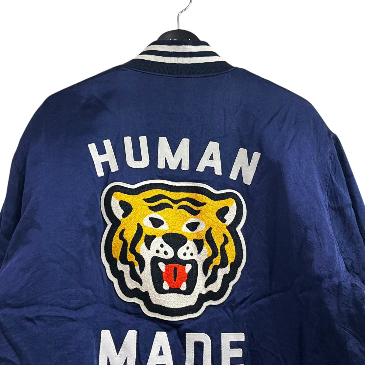 【美品今日発】HUMAN MADEスタジアムジャケット M ネイビー アイボリー HUMAN MADE(ヒューマンメード) スタジアムジャケット ネイビー