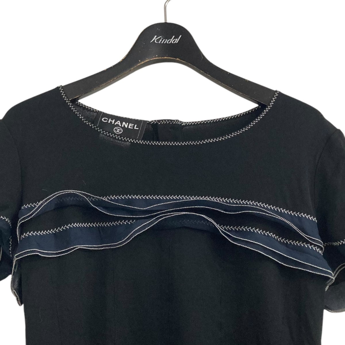 【値下げ】CHANEL UNIFORM 00V ベルベットロゴロングスリーブTシャツ U04035P46568 ブラック サイズ：XS (新宿店) CHANEL UNIFORM(シャネル ユニフォーム) 00Vベルベットロゴ