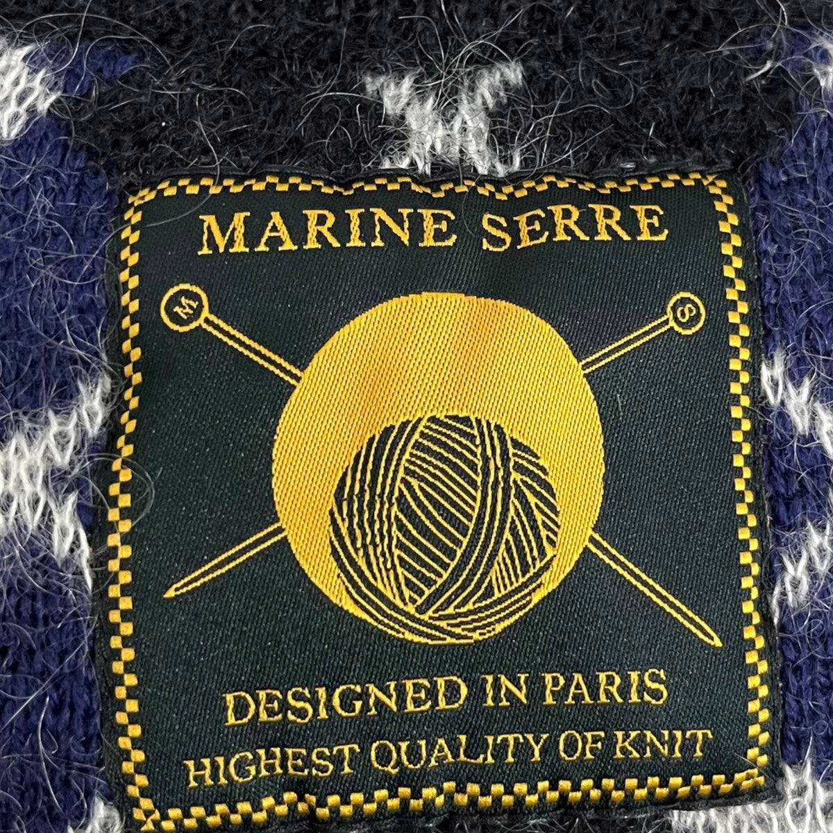 marine serre モヘヤ混クロップドニットセーター 古着・中古-6枚目のアイテム画像