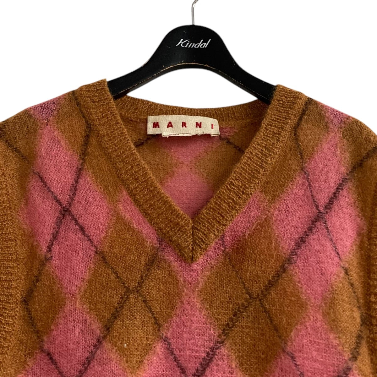 MARNI 24AWアーガイルニットベストCVMG0129Q0 古着・中古-2枚目のアイテム画像
