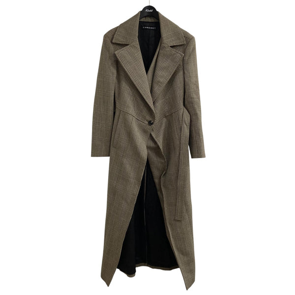 Y． PROJECT(ワイプロジェクト) ハウンドトゥース柄コート ベージュ