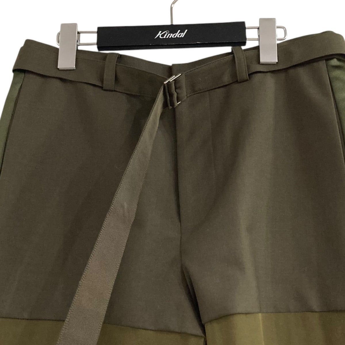 24SSDouble Faced Pants切替ベルテッドパンツ24-07216