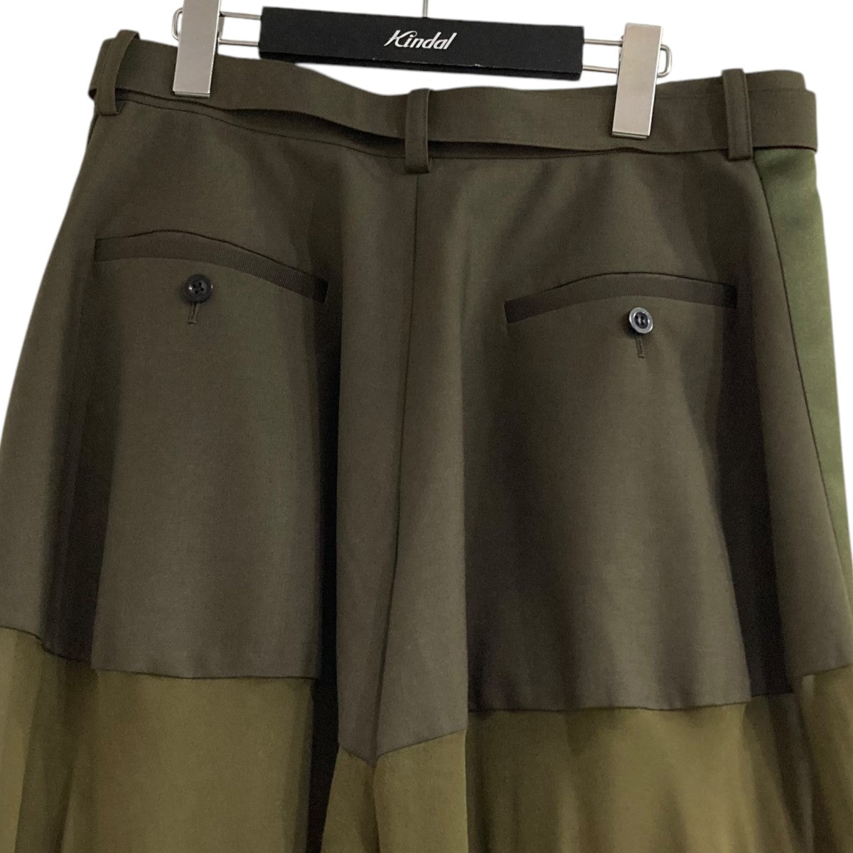 24SSDouble Faced Pants切替ベルテッドパンツ24-07216