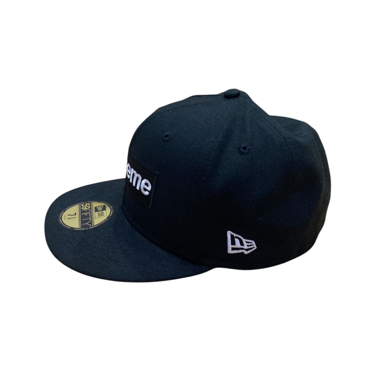 Supreme×New Era ベースボールキャップ ブラック×黄緑 サイズ
