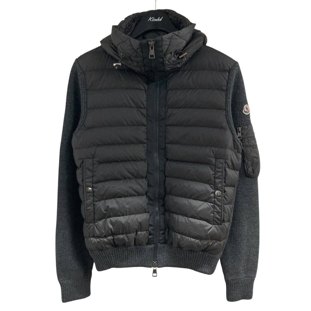 【極美品】モンクレール MAGLIONE ダウンジャケット ニット切替 グレー モンクレール MONCLER ダウンパーカー ニット切替カーディガン