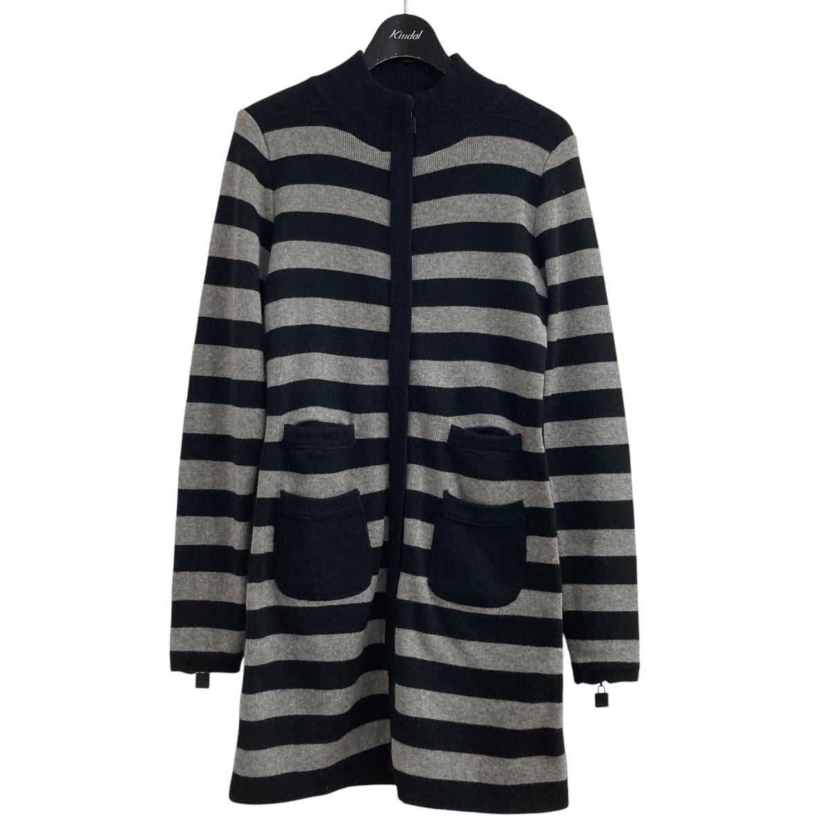 CHANEL スポーツラインジップアップボーダーカーディガンP33728K00919 古着・中古-1枚目のアイテム画像