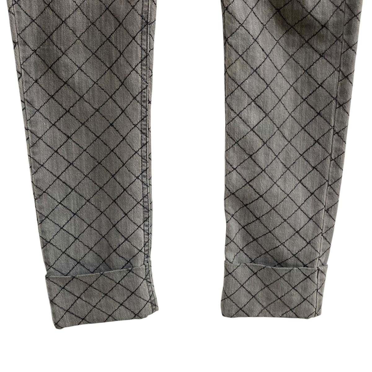 シャネル　マトラッセ　ダークグレー キルティング デニムパンツ CHANEL(シャネル) マトラッセキルティングデニムパンツ