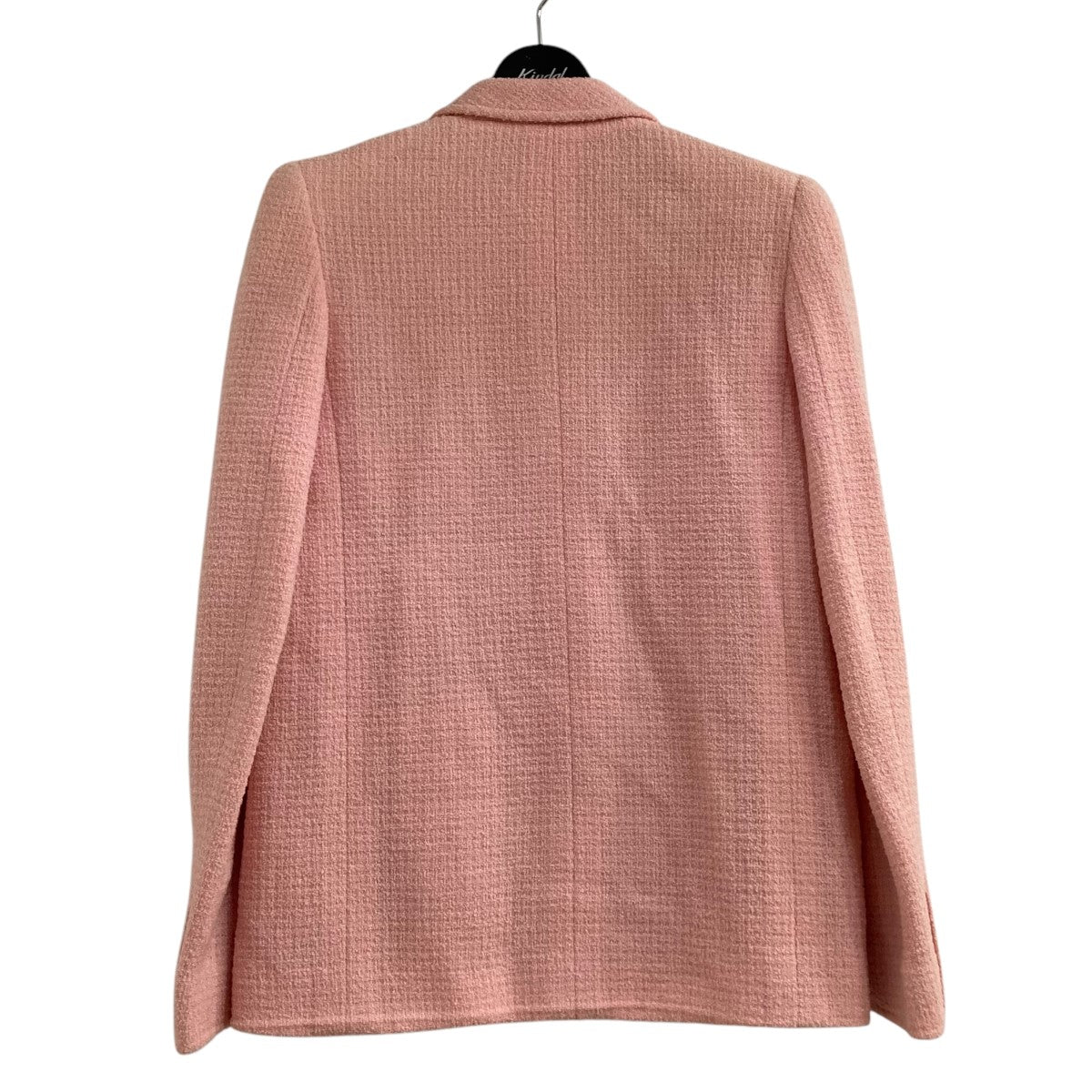 CHANEL ノーカラー ツイードジャケット　36 美品 シャネル CHANEL カメリア装飾 ノーカラーツイードジャケット