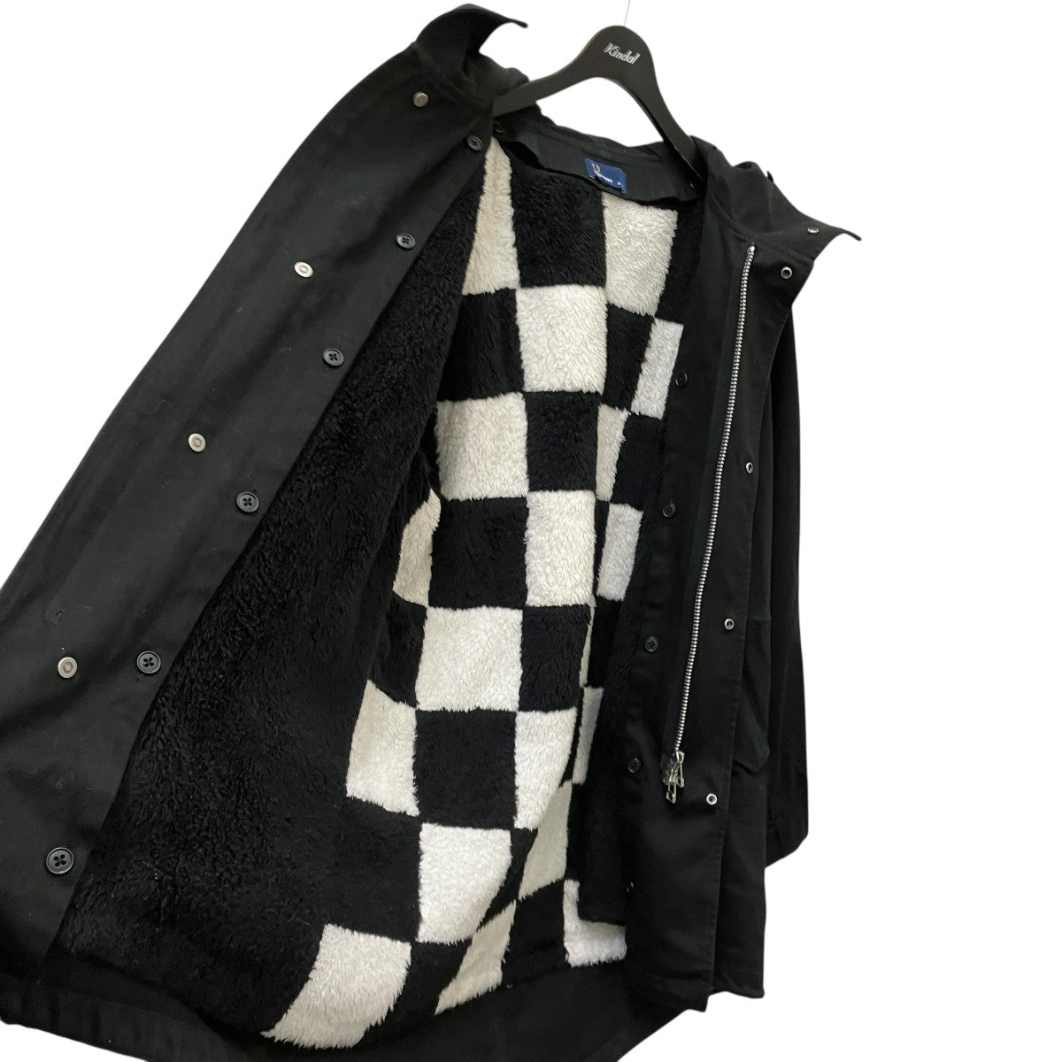 FRED PERRY フレッドペリー モッズコート F2443 M 黒 FRED PERRY(フレッドペリー) フェイクファーインナー付モッズコート