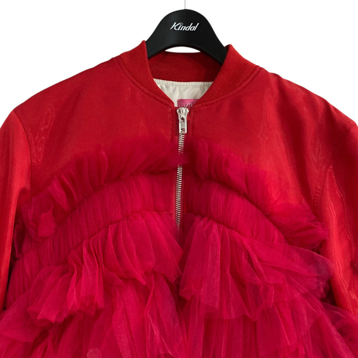 VIVIANO(ヴィヴィアーノ) Gathered Tulle Bomber Jacketギャザー
