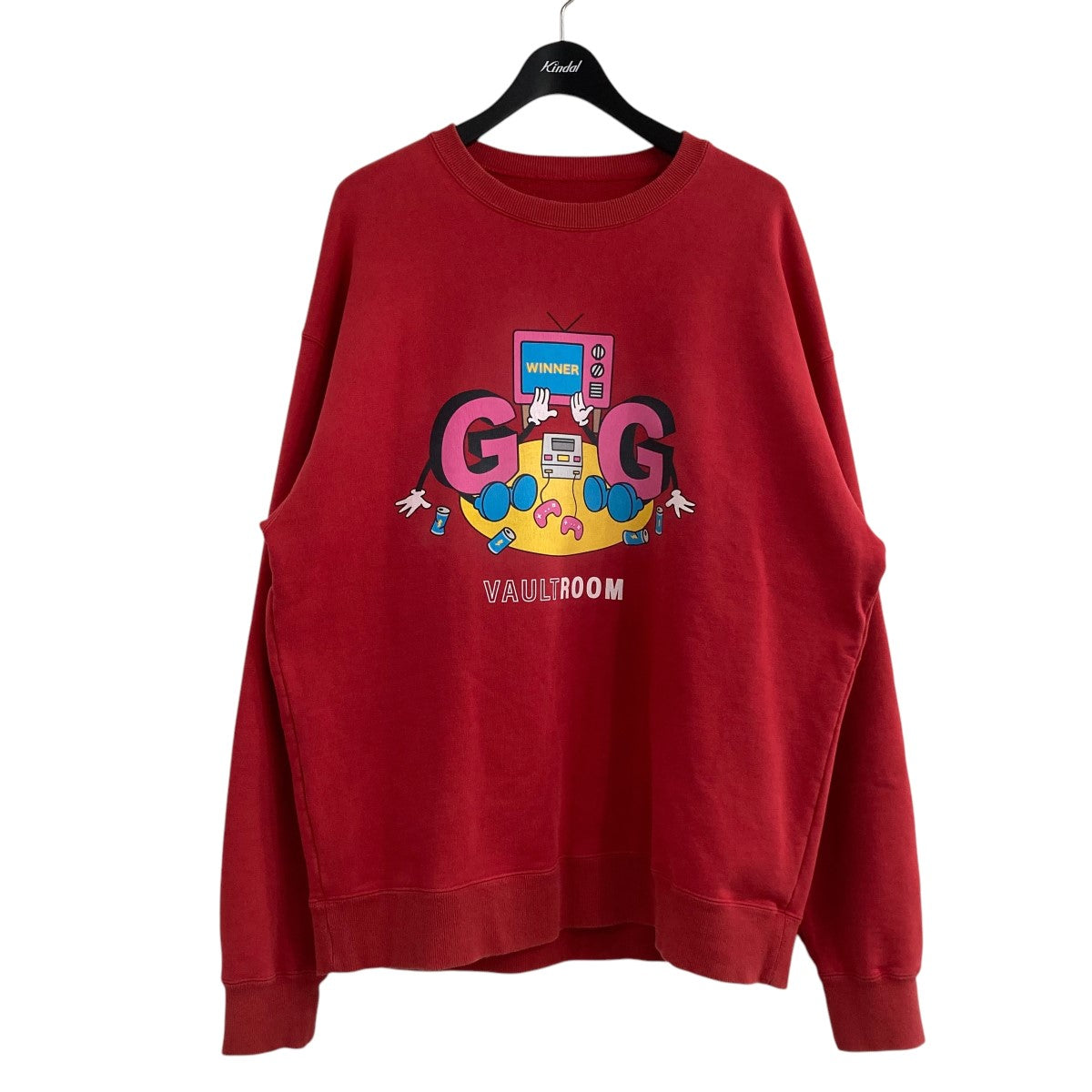 GAME CRASH VINTAGE CREWNECKプリントクルーネックスウェットトレーナー