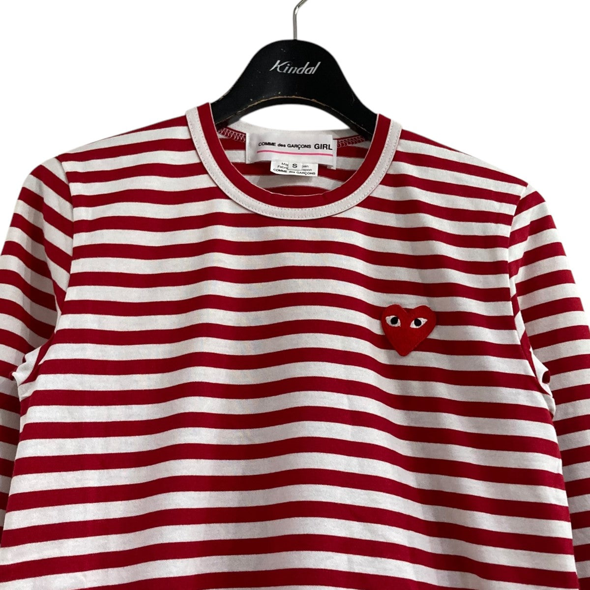 COMME des GARCONS GIRL ワンピース ベロア ボーダー パフ