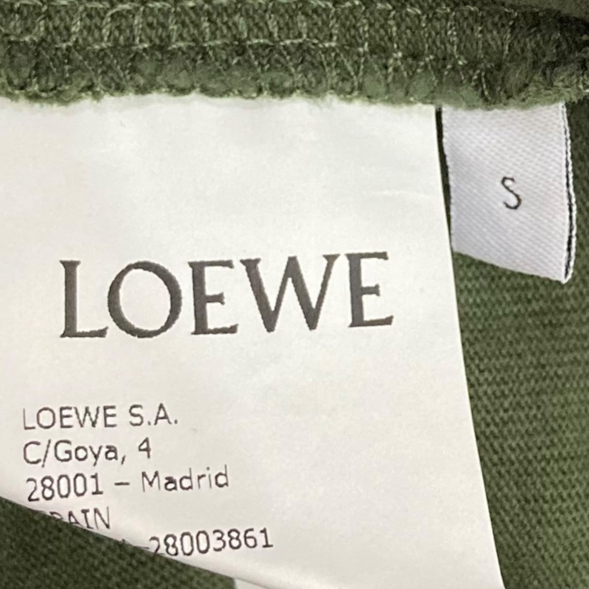ロエベ LOEWE ロゴプリントTシャツ S359333XBP カーキ サイズ：S LOEWE(ロエベ) ロゴプリントTシャツS359333XBP S359333XBP