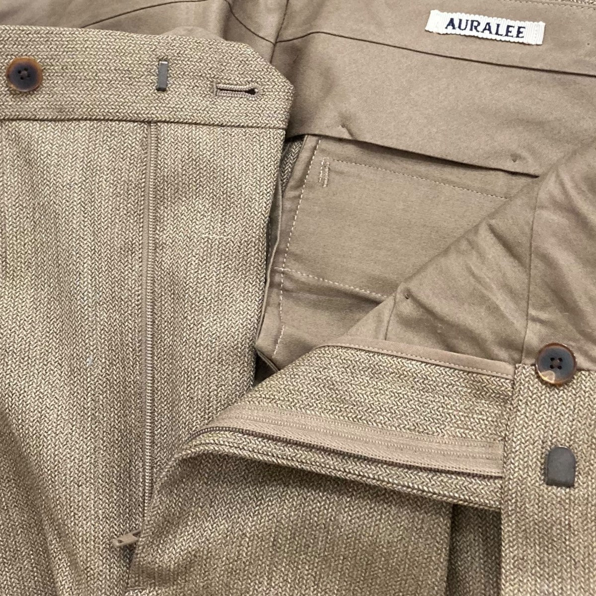 AURALEE 23AWBLUEFACED WOOL DOBBY SLACKSウールパンツA23AP02BS 古着・中古-7枚目のアイテム画像