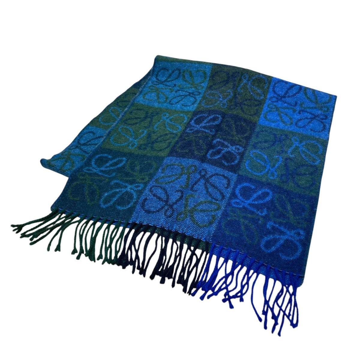 LOEWE(ロエベ) ウールロゴマフラー ネイビー サイズ -｜【公式