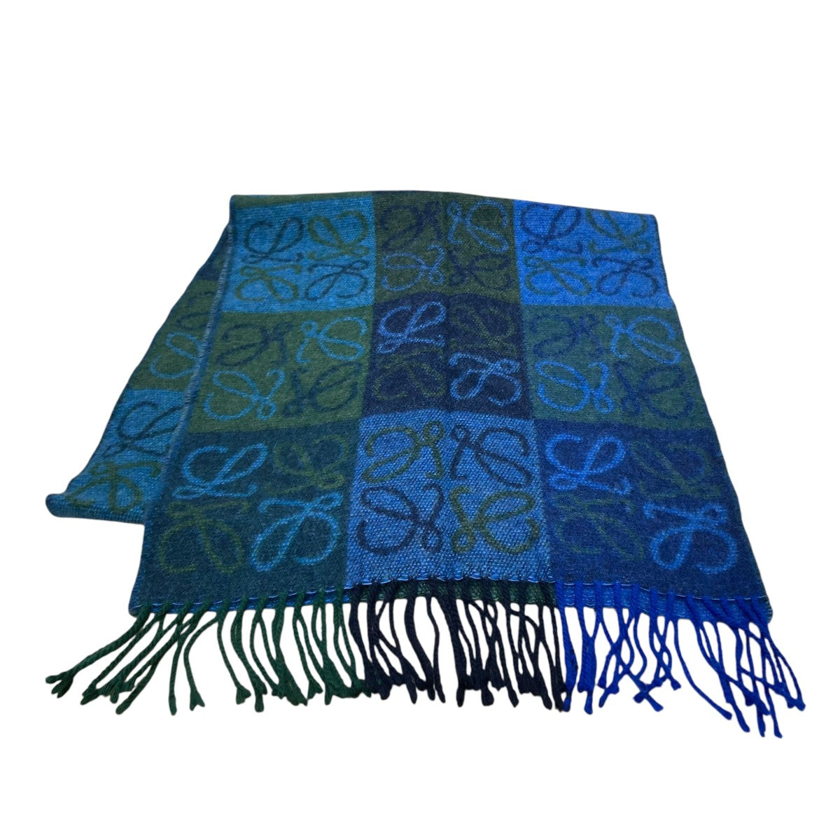 LOEWE(ロエベ) ウールロゴマフラー ネイビー サイズ -｜【公式