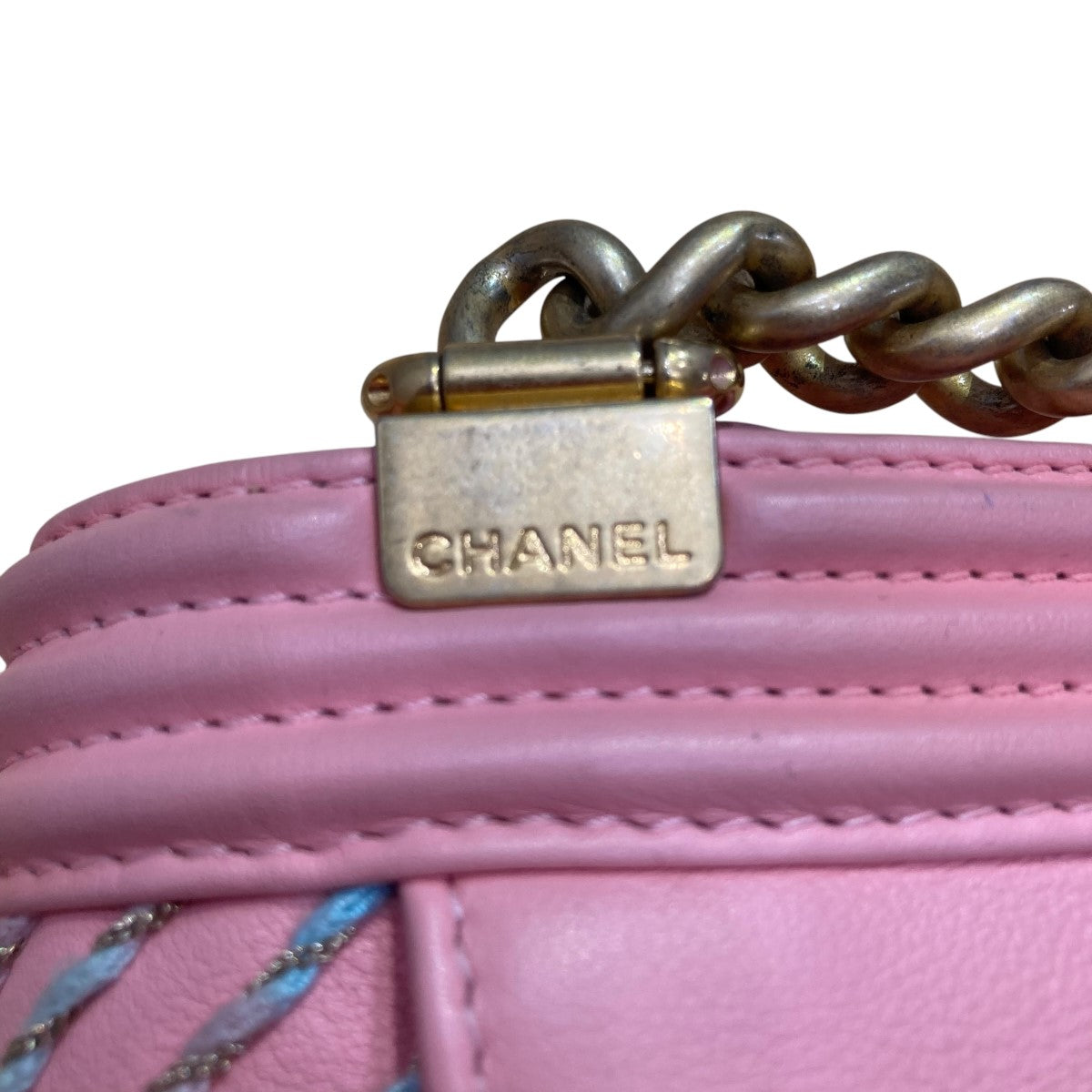 CHANEL ラムスキン Vステッチボーイシャネル チェーンハンドバッグ 古着・中古-5枚目のアイテム画像