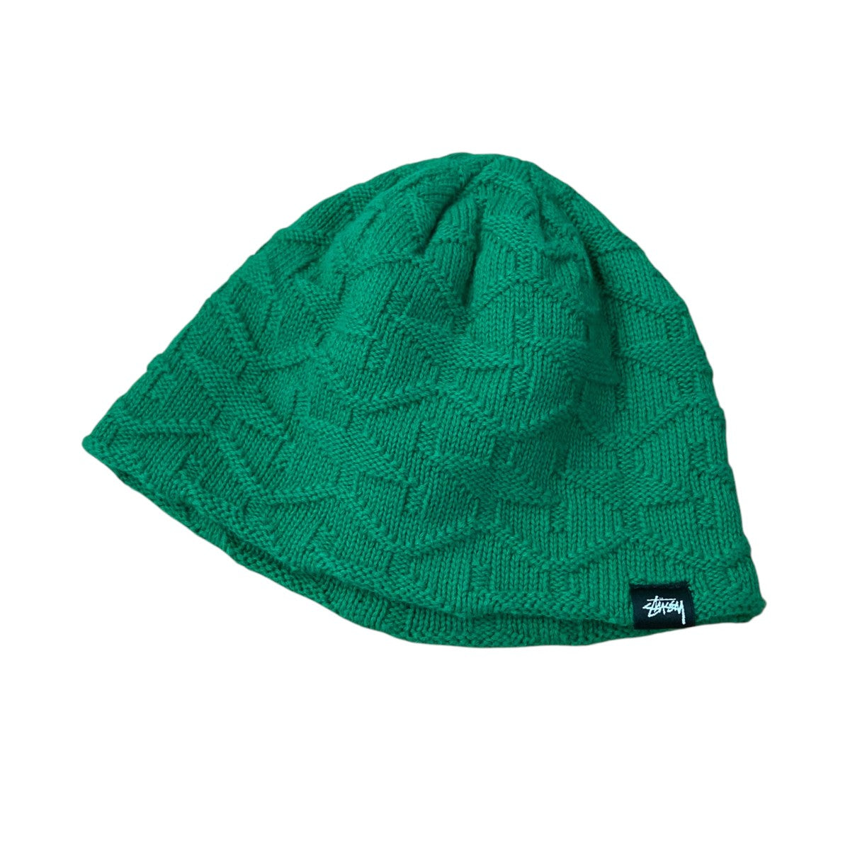 Stussy ビーニー　オリーブ STUSSY オリーブ ダメージニット帽 RN NO. 94974 - メルカリ