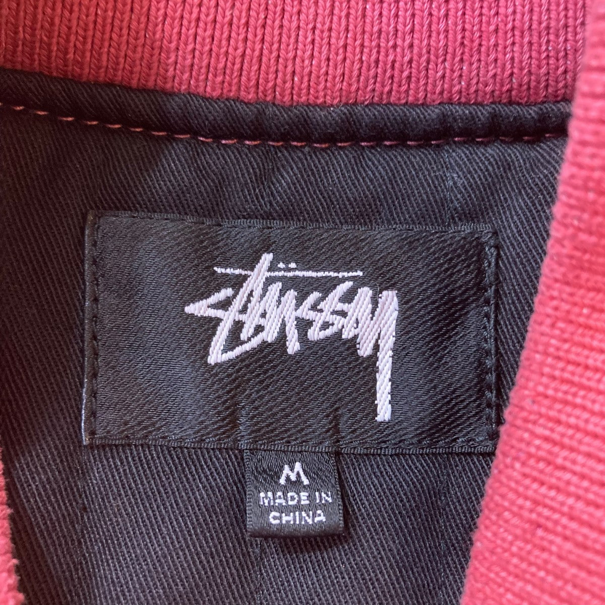 Stussy バーガンディ ベルベット ジャケット 光沢ブルゾン y2k 希少 Stussy バーガンディ ベルベット ジャケット 光沢ブルゾン y2k