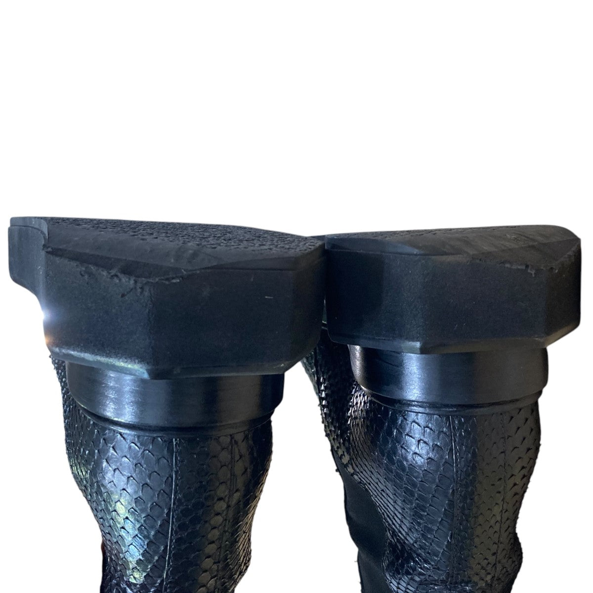 サイズ40新品未使用リックオウエスヒールブラックブーツ Rick Owens リックオウエンス LEATHER KISS BOOTS レザー キスブーツ