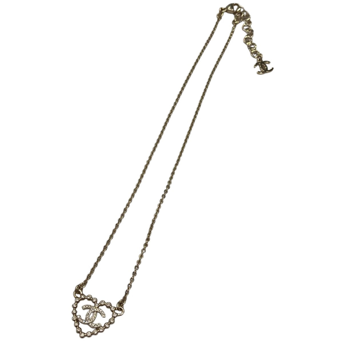 CHANEL(シャネル) ハートラインストーンココマークネックレス CHANEL(シャネル) ハートラインストーンココマークネックレス