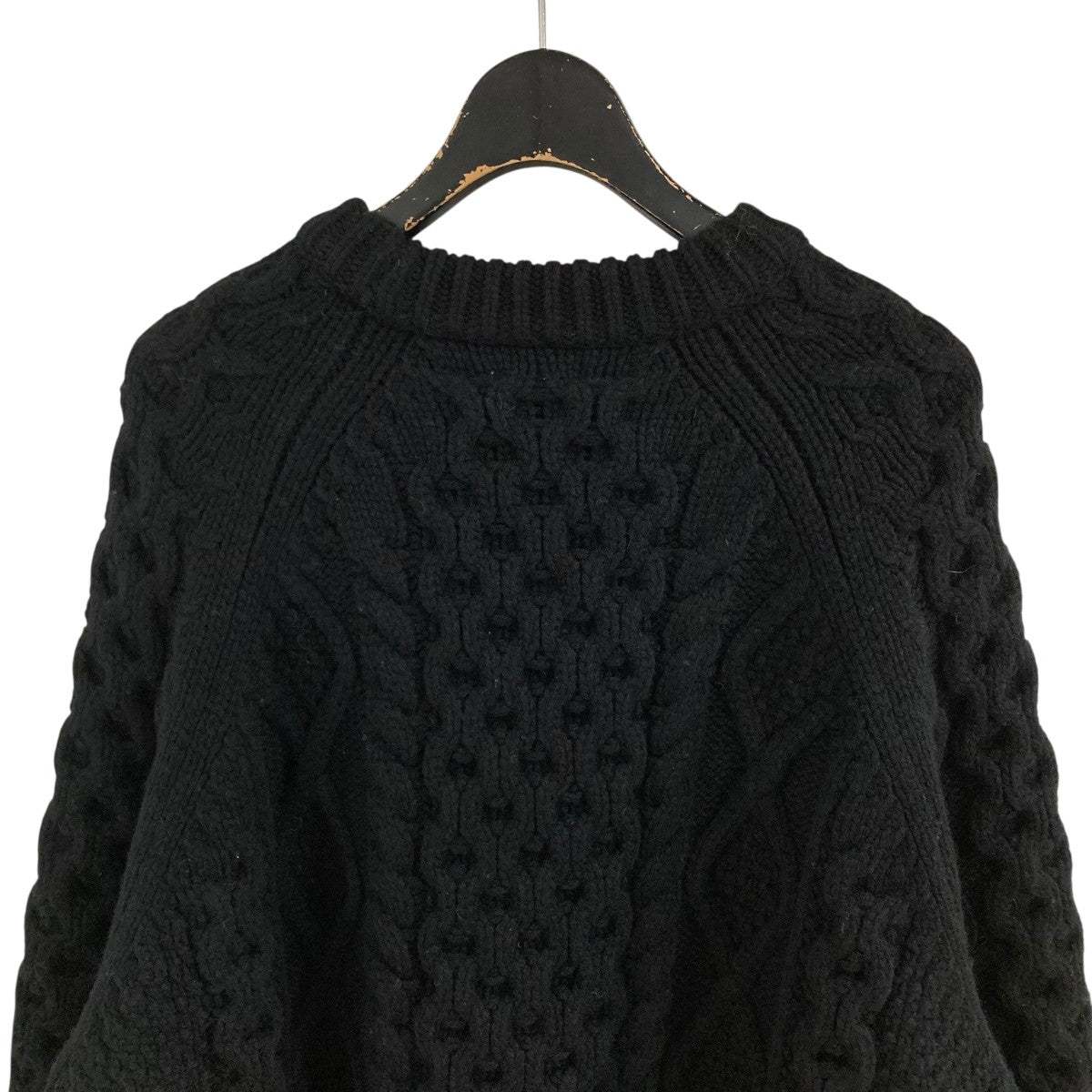 INSCRIRE / ニット・セーター(厚手)/ウール/ブラック/I18AW-K22 INSCRIRE(アンスクリア) ケーブルニットセーター I18AW-K22 ブラック