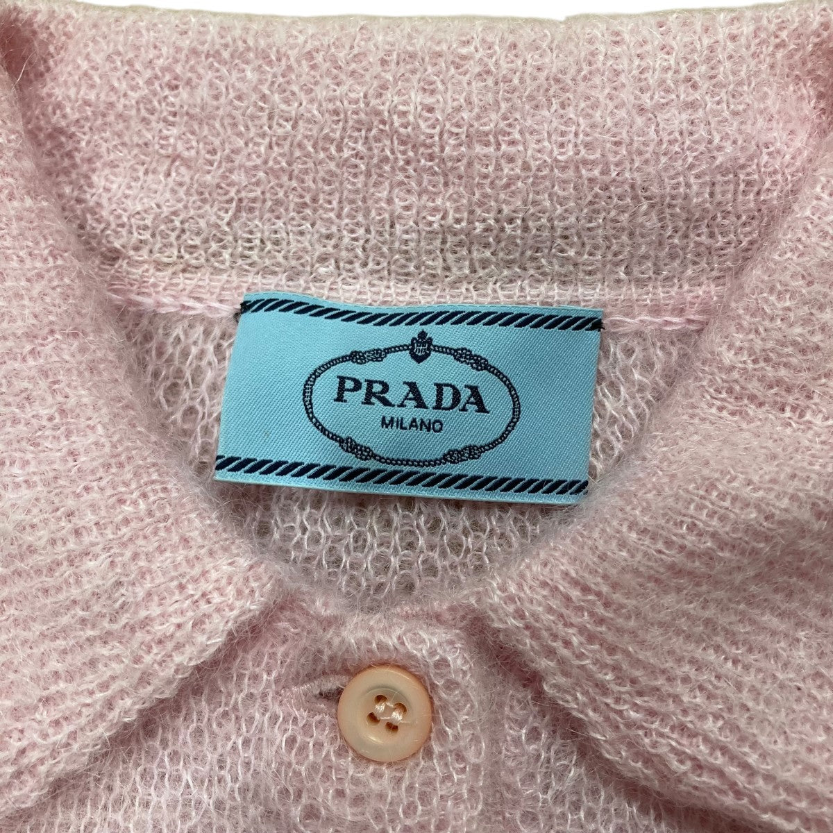 PRADA(プラダ) モヘヤxウールニットポロシャツ P24L1I ライトピンク