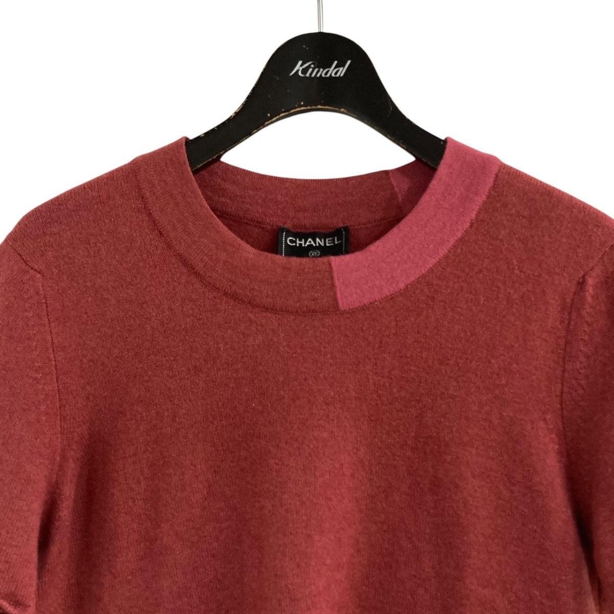 シャネルの茶色プリーツ CHANEL(シャネル) ニットTシャツ P114743W02126 オレンジ サイズ