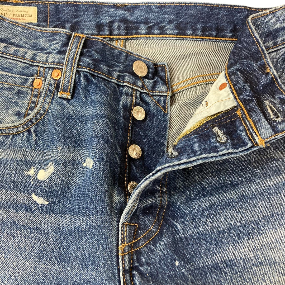 501  Selvedge Paint Splattersペンキ加工デニムパンツ