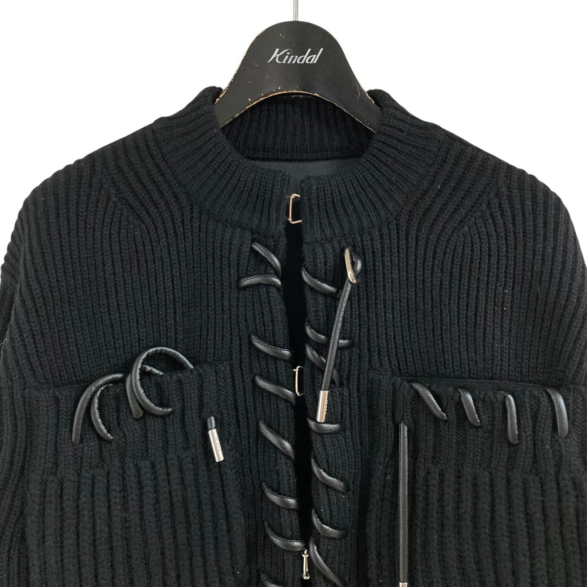 sacai(サカイ) レザーコードデザインニットジャケット 22-06413