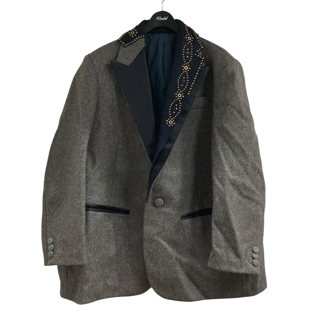 kolor 24aw ウールピンストライプ　ジャケット kolor 24aw スタッズ ストライプシングルテーラードジャケット