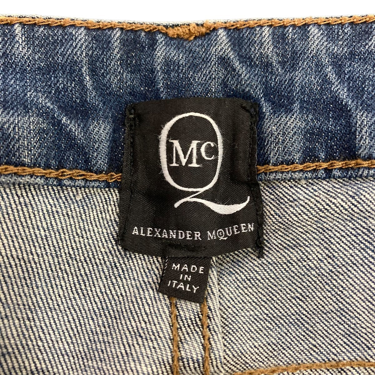 alexander mcqueen AW パンツ ブルー系 Made In Italy Alexander McQueen double-pleat wide-leg Trousers | Blue
