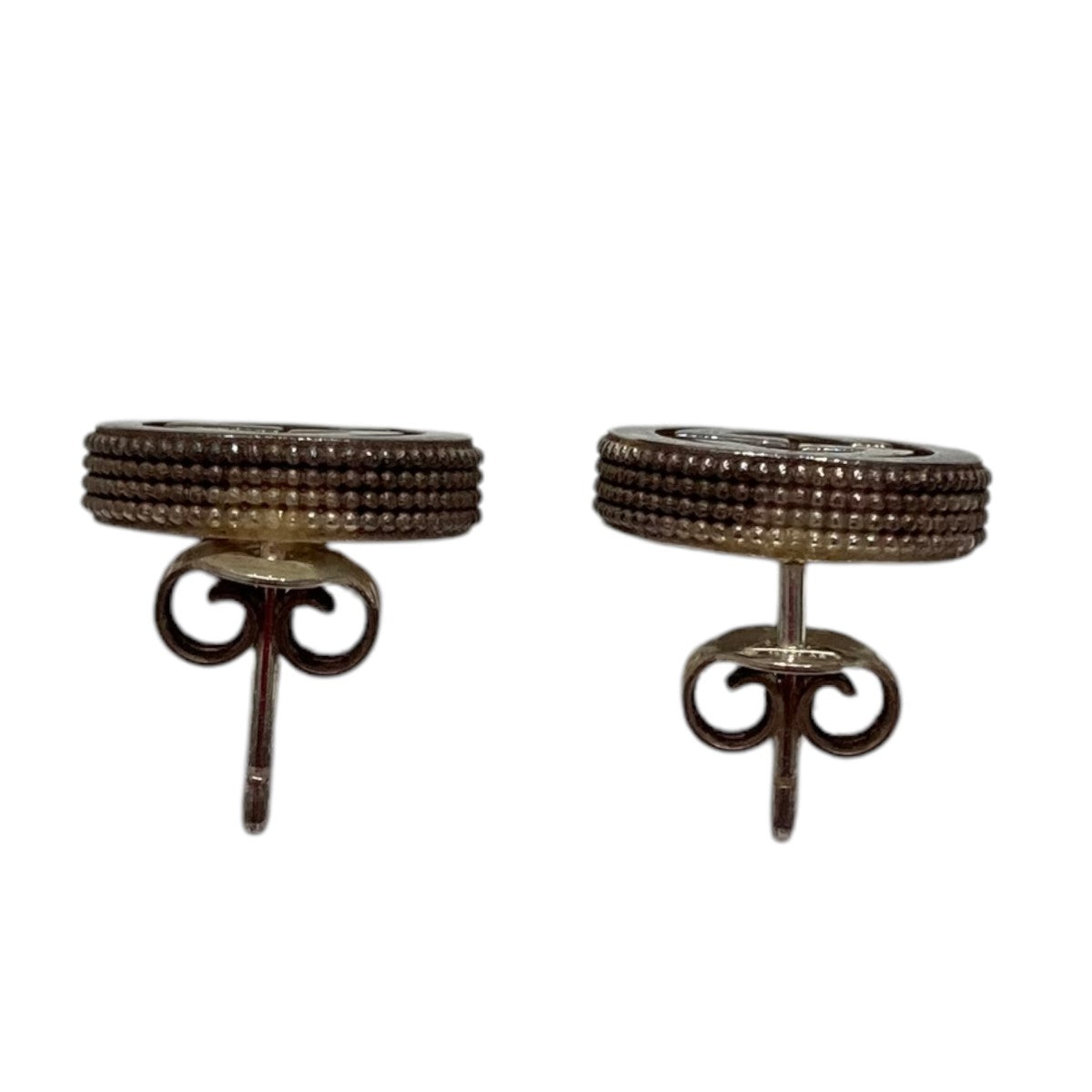 極美品✨　GUCCI　ピアス　インターロッキング　ロゴ　刻印　030 GUCCI(グッチ) インターロッキングロゴピアス グレー サイズ