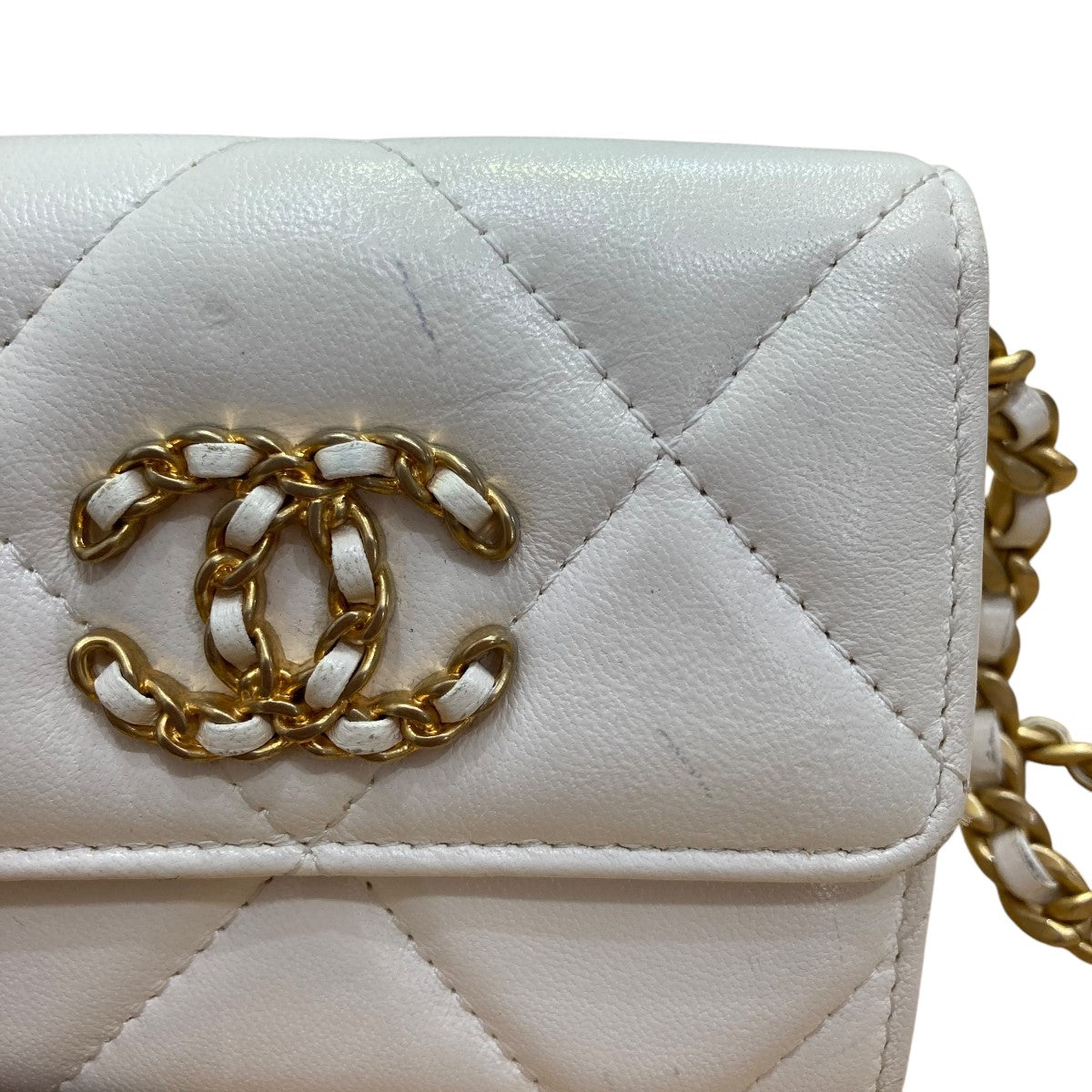 CHANEL ラムスキン ココマーク チェーンウォレット 古着・中古-4枚目のアイテム画像