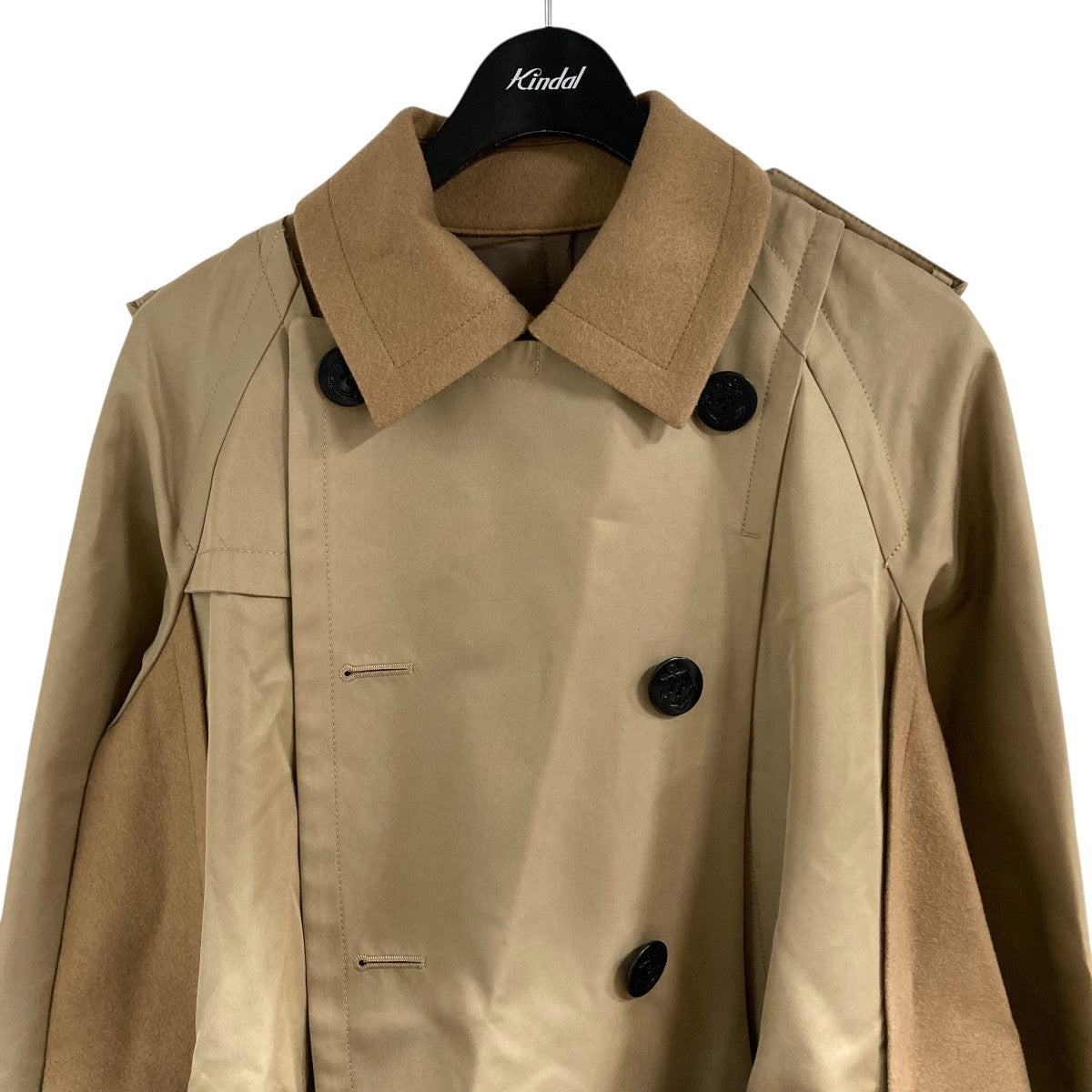 sacai(サカイ) メルトンコート 24-07349 ベージュ×キャメル サイズ 2