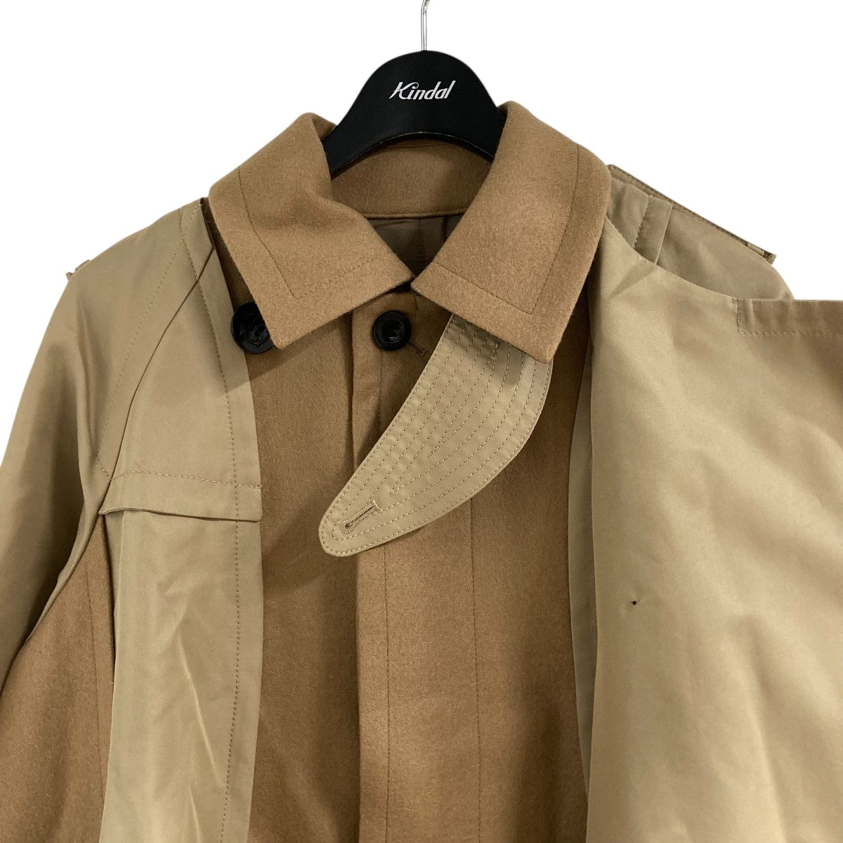 sacai(サカイ) メルトンコート 24-07349 ベージュ×キャメル サイズ 2