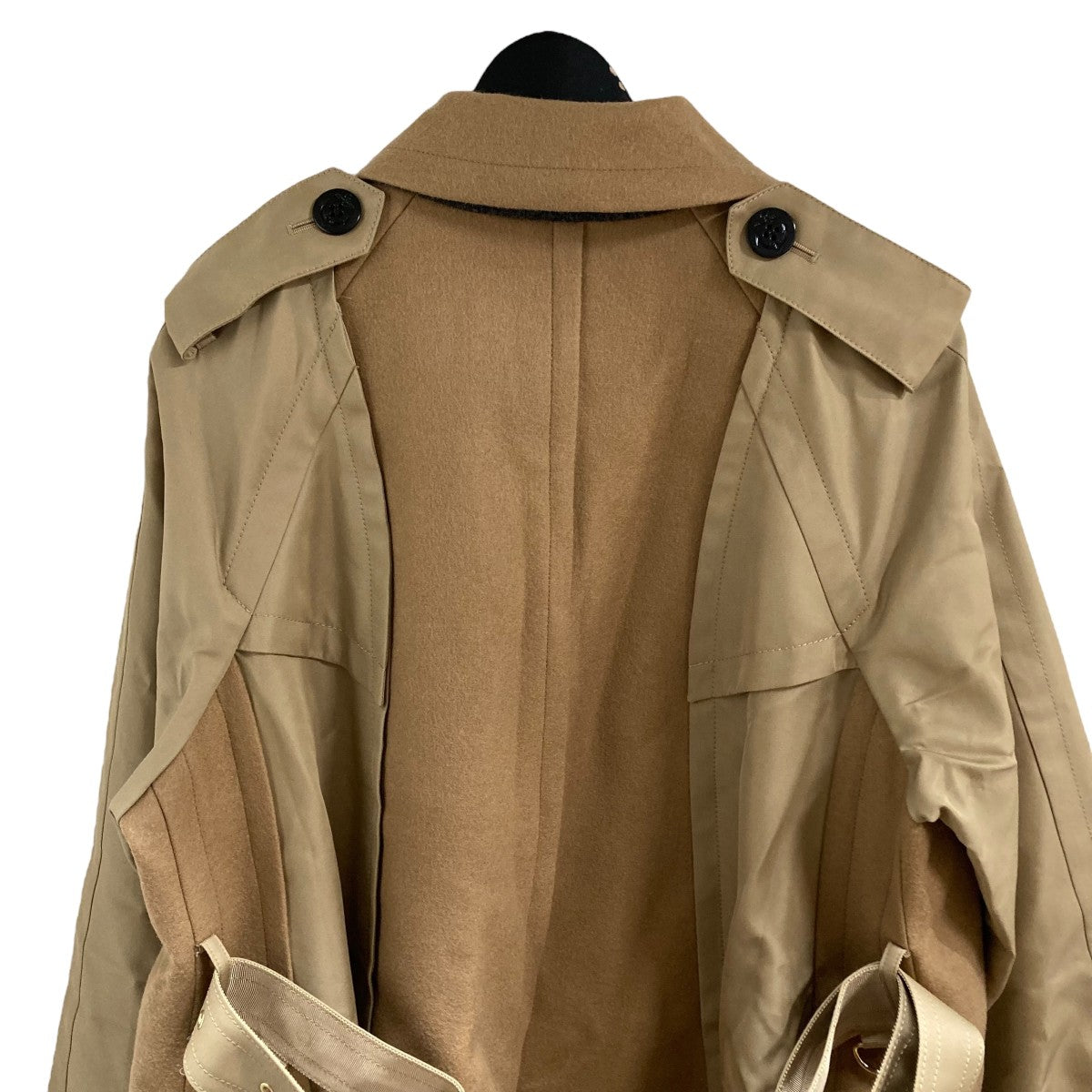 sacai(サカイ) メルトンコート 24-07349 ベージュ×キャメル