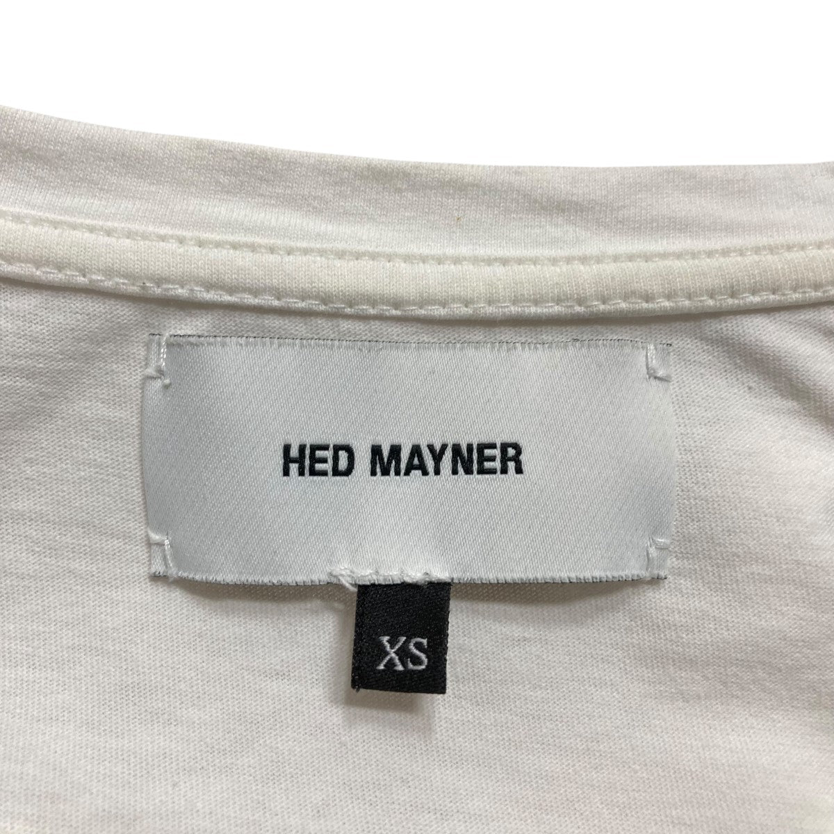 ヘドメイナー Hed Mayner クロップド丈半袖Tシャツ ホワイト サイズ：XS Hed Mayner(ヘドメイナー) クロップド丈半袖Tシャツ ホワイト