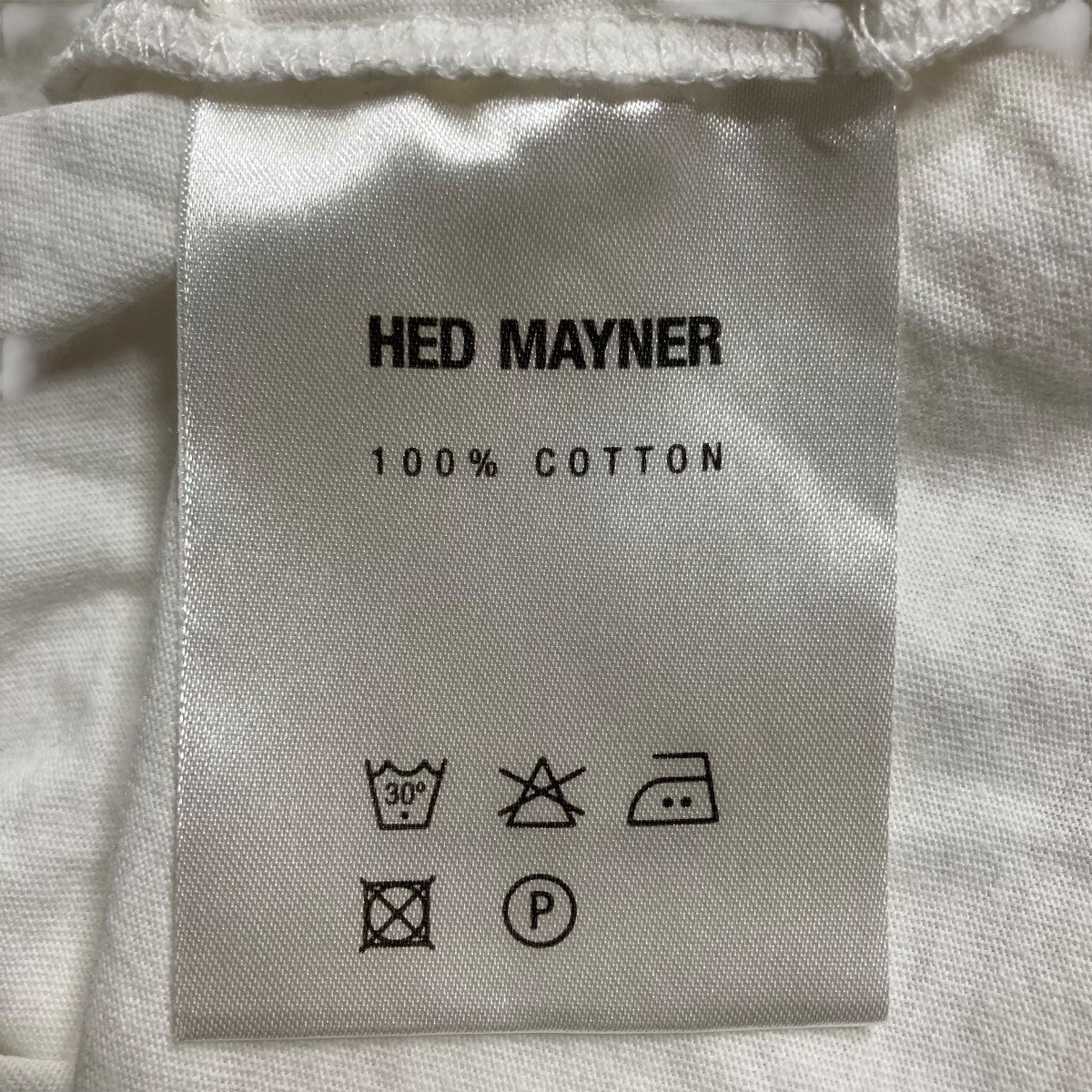 ヘドメイナー Hed Mayner クロップド丈半袖Tシャツ ホワイト サイズ：XS Hed Mayner(ヘドメイナー) クロップド丈半袖Tシャツ ホワイト