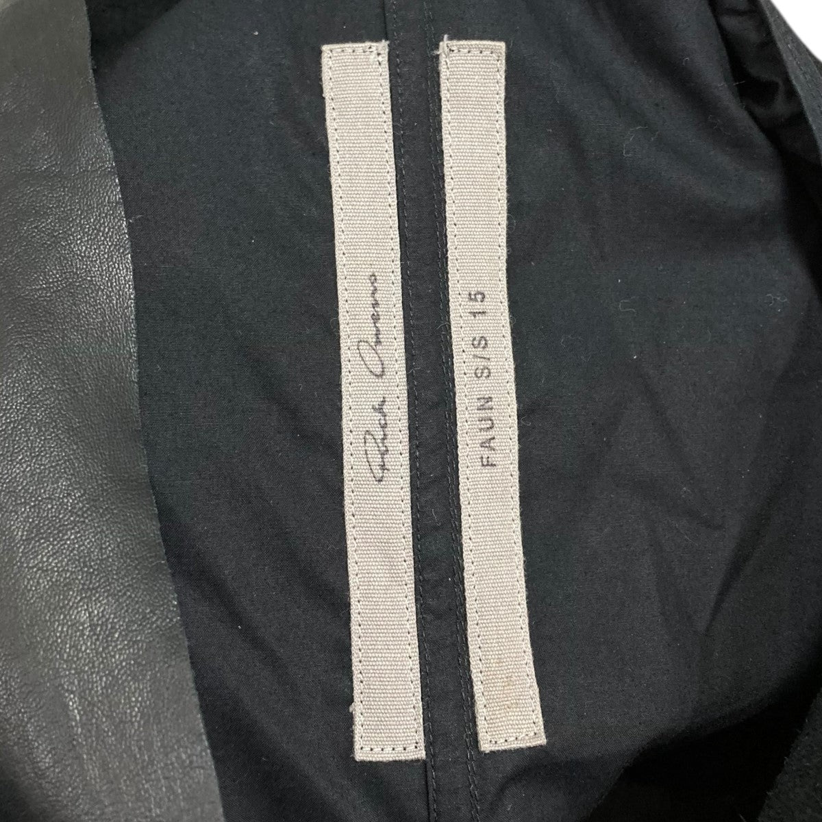 RICK OWENS リックオウエンス チュニック トップス レザー 値下げ RICK OWENS(リックオウエンス) レザー切替チュニックRR15S4115-PLAR