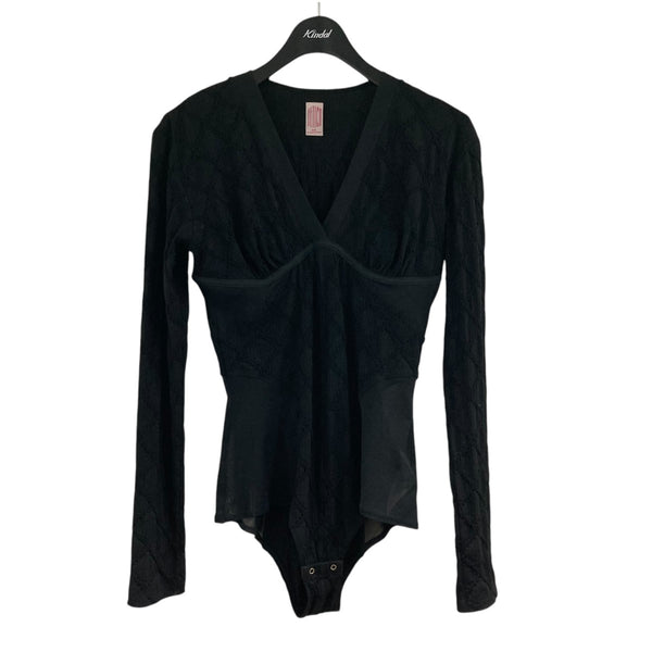 美品 FETICO フェティコ 長袖 ニット ボディ スーツ 黒 823P▲ 美品 FETICO フェティコ 長袖 ニット ボディ スーツ 黒 823P△